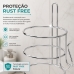 Suporte Para Secador de Cabelo Future Porta Secador Parede Cromado Com Gancho Para Cabo