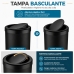 Lixeira 8 Litros Tampa Basculante Future Preta para Banheiro Cozinha Lavabo Escrit&oacute;rio 1220PT