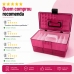 Maleta Organizadora Grande para Maquiagem Esmaltes Com Divis&oacute;rias Crippa Rosa Transparente e preto