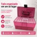 Maleta Organizadora Maquiagem Esmaltes Com Divis&oacute;rias Crippa Rosa Transparente e preto