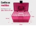 Maleta Organizadora Maquiagem Esmaltes Com Divis&oacute;rias Crippa Rosa Transparente e preto