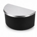 Saleiro 1Kg Preto Com Tampa Em A&ccedil;o Inox Forma Pop Cozinha
