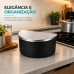 Saleiro 1Kg Preto Com Tampa Em A&ccedil;o Inox Forma Pop Cozinha