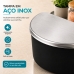 Saleiro 1Kg Preto Com Tampa Em A&ccedil;o Inox Forma Pop Cozinha