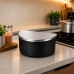 Saleiro 1Kg Preto Com Tampa Em A&ccedil;o Inox Forma Pop Cozinha