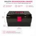 Maleta Organizadora Grande para Maquiagem Esmaltes Com Divis&oacute;rias Crippa Fum&ecirc; Transparente e rosa