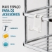 Porta Shampoo para Box Future 1665 Cromado com Gancho M&oacute;vel