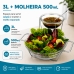 Saladeira com molheira bowl para salada e molho em vidro Forma Inox 802741