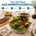 Saladeira com molheira bowl para salada e molho em vidro Forma Inox 802741