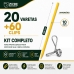 20 Varetas Fibra Vidro Zebu 120cm Cerca El&eacute;trica + 60 Clips
