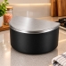 Saleiro 1Kg Preto Com Tampa Em A&ccedil;o Inox Forma Pop Cozinha