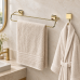 Kit banheiro lavabo 2 pe&ccedil;as dourado Future toalheiro banho duplo cabide