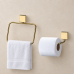 Kit banheiro lavabo 2 pe&ccedil;as dourado Future tolha rosto papeleira