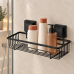 PRATELEIRA BANHEIRO SUPORTE SHAMPOO VENTOSA PRETO FOSCO FUTURE 8050PT