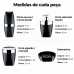 Kit lavabo banheiro 4 Peças Future ABS Preto cromado 2705PT