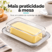 Manteigueira A&ccedil;o Inox Retangular Com Tampa Porta Manteiga Forma 800144
