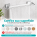 Toalheiro duplo fixa&ccedil;&atilde;o por adesivo 3M porta toalha banho 45 cm Future 184