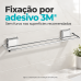Toalheiro duplo fixa&ccedil;&atilde;o por adesivo 3M porta toalha banho 45 cm Future 184