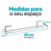 Toalheiro duplo fixa&ccedil;&atilde;o por adesivo 3M porta toalha banho 45 cm Future 184