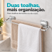 Toalheiro duplo fixa&ccedil;&atilde;o por adesivo 3M porta toalha banho 45 cm Future 184