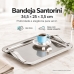 Bandeja Inox Santorini M&eacute;dia Com Al&ccedil;as 34,5x25 Forma
