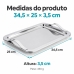 Bandeja Inox Santorini M&eacute;dia Com Al&ccedil;as 34,5x25 Forma