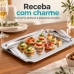 Bandeja Inox Santorini M&eacute;dia Com Al&ccedil;as 34,5x25 Forma