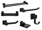 Kit banheiro lavabo Preto fosco 6 peças Black acessorios