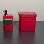 kit conjunto cozinha pia lixeira e porta detergente OU vermelho