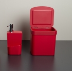 kit conjunto cozinha pia lixeira e porta detergente OU vermelho