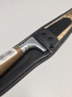 Faca Inox de Churrasco Cabo De Madeira 180 mm Com Bainha Couro e Pelo HICKMANN ZEBU 61/8P