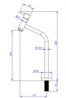 Torneira banheiro Cozinha Bancada Arejador Fixo Metal 1,4 volta Altura total 33,8 cm 5040