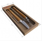 Conjunto Garfo Faca e Pegador aço inox 430 Qualinox 0559 churrasco carne grelha