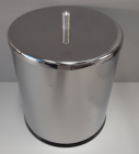 LIXEIRA 6,3 LITROS AÇO INOX TAMPA PINO BASE PRETA 30063/P