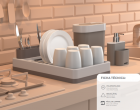 Dispenser detergente cinza Flat 9 x 13 x 16,5 cm 500 ml cinza Warm Gray e Light Gray Coza 17002/3334