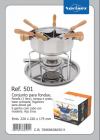 CONJUNTO FONDUE PANELA INOX 1 LITRO 10 PEÇAS RAVINOX 501