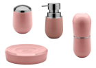 Kit banheiro lavabo Rosa quartzo 4 peças OU porta escova de dente, sabonete liquido, cotonete, algodão