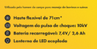 FERRÃO ELETRÔNICO RECARREGÁVEL FLEXÍVEL COM LANTERNA ZEBU 4626-4