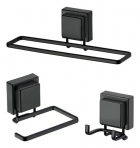Kit Lavabo Banheiro Preto Fosco Ventosa 03 Peças Future