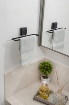 Kit Lavabo Banheiro Preto Fosco Ventosa 03 Peças Future