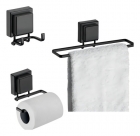 Kit Lavabo Banheiro Preto Fosco Ventosa 03 Peças Future