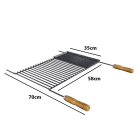 GRELHA URUGUAIA BARRA REDONDA ESMALTADA COM CHAPA AUXILIAR 700MM X 580MM QUALINOX