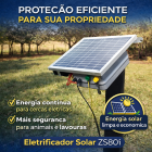 ELETRIFICADOR CERCA ELETRICA RURAL SOLAR ZEBU ZS80I 
