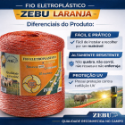 FIO ELETROPLASTICO LARANJA 1000M PARA CERCA ELETRICA ZEBU 3138-0